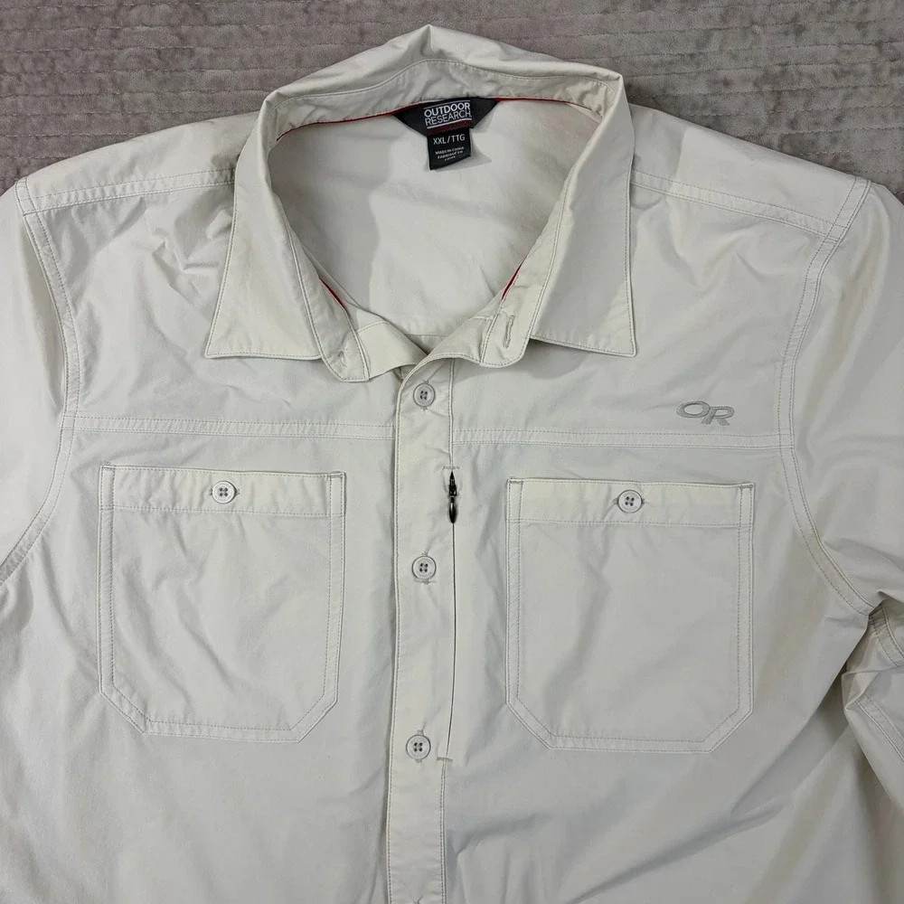 Outdoor Research Wayward SS Shirt Mens XXL Beige Nylon Blend Hiking 269220‎ S19